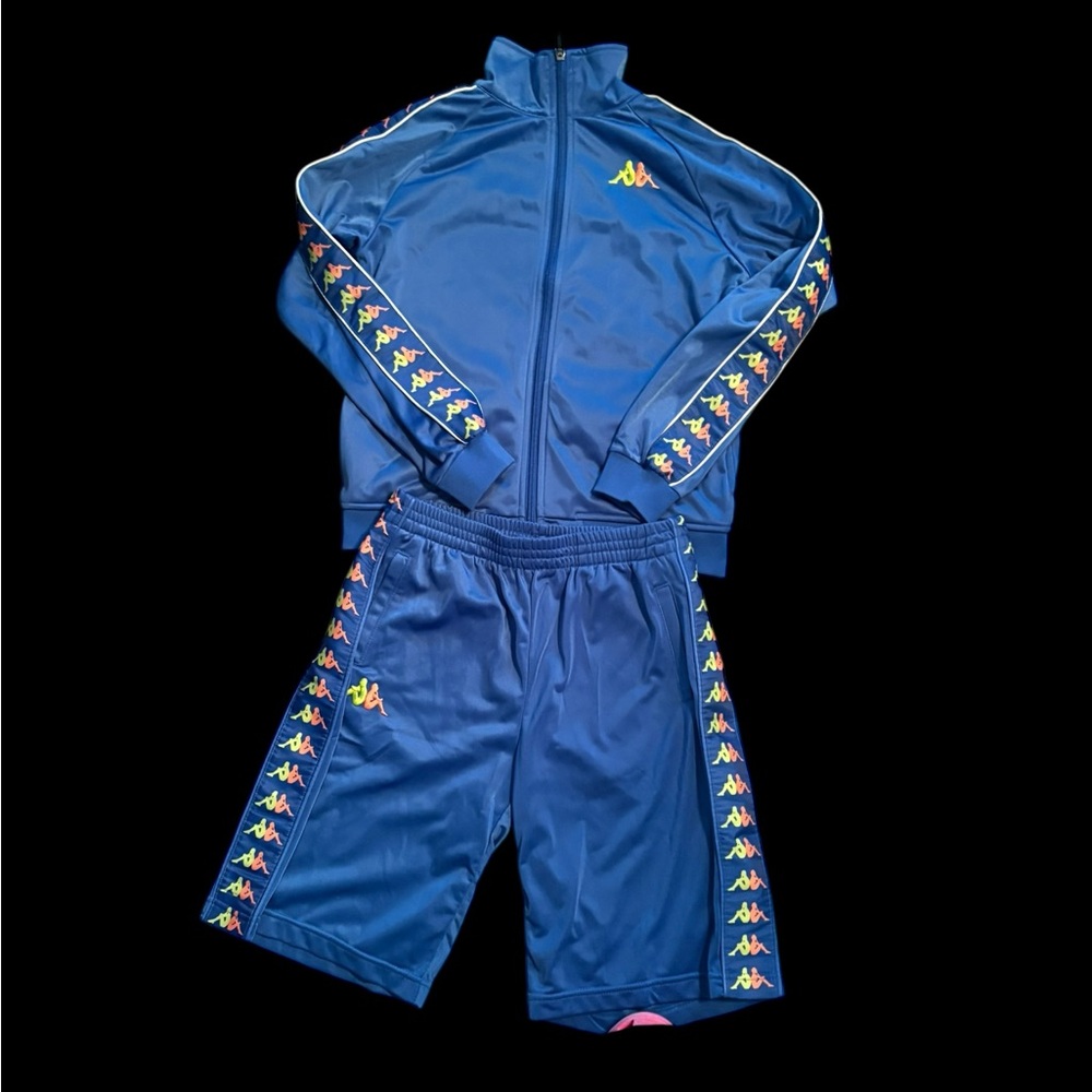 Boy’s Kappa Royal Blue Tracksuit with Multicolor‎ Logo